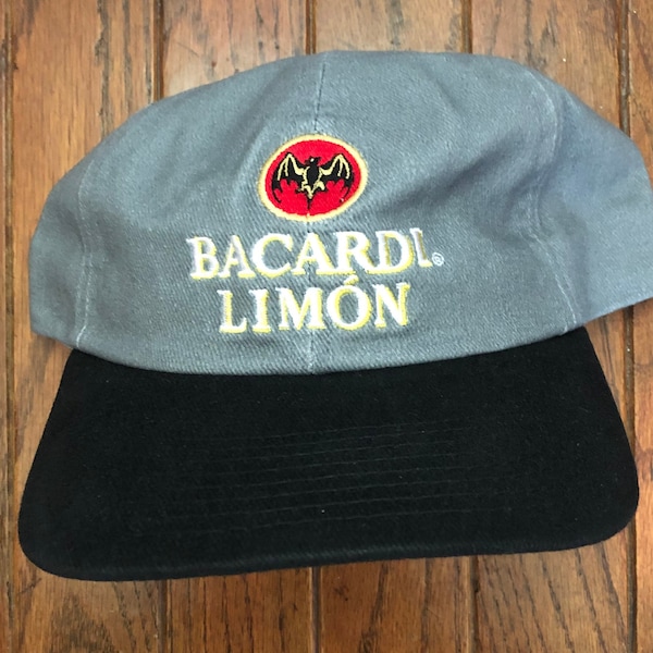 Vintage 90s Deadstock Minimal Bacardi Liquor Booze Dad Hat Strapback Hat Baseball Cap