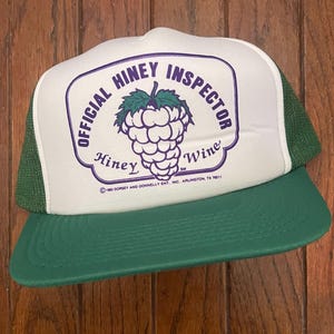 Vintage Official Hiney Inspector Hiney Wine Funny Trucker Hat Snapback Hat Baseball Cap