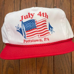 Vintage Trucker Hat Snapback Baseball Cap 1997 Pottstown Pennsylvania July 4th Fireworks American Flag