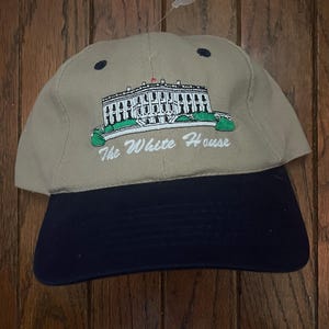 Vintage 90s Deadstock White House Unstructured Strapback Hat Baseball Cap