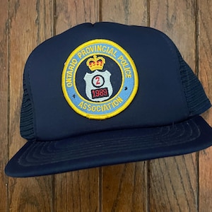 Vintage Ontario Provincial Police Canada Trucker Hat Snapback Hat Baseball Cap Patch