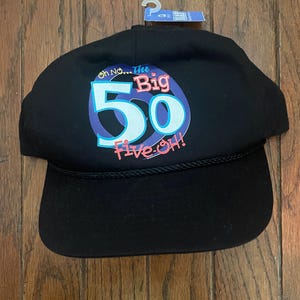 Vintage Deadstock Funny 50th Birthday Trucker Hat Snapback Hat Baseball Cap