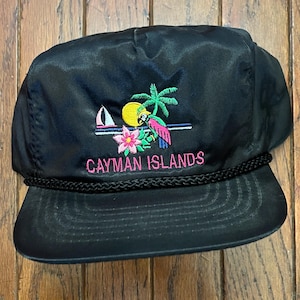 Vintage 80s 90s Caribbean Islands Strapback Zipback Hat Baseball Cap