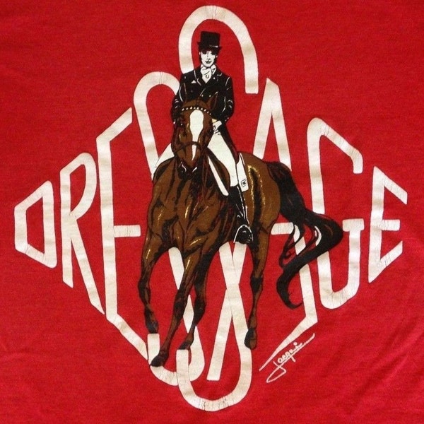 S * vtg 80s 90s Dressage Horse t shirt * 1.84