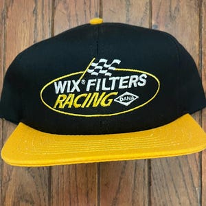 Vintage 90s Deadstock Wix Filters Racing Dana Trucker Hat Two Tone Snapback Hat Baseball Cap USA Made