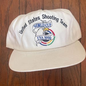 Vintage USA United States Shooting Team World Cup 1990 Trucker Hat Snapback Hat Baseball Cap