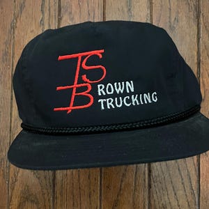 Vintage 90s Brown Trucking Strapback Hat Baseball Cap