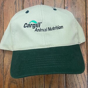 Vintage 90s Cargill Animal Nutrition Two Tone Strapback Hat Baseball Cap