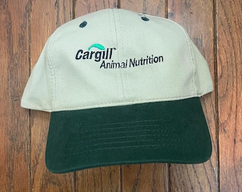 Vintage 90s Cargill Animal Nutrition Two Tone Strapback Hat Baseball Cap