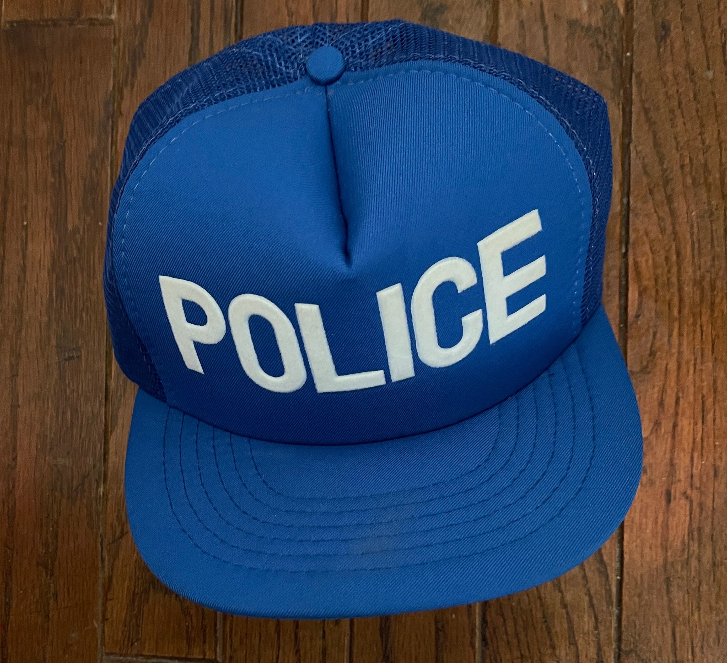 Vintage 80s 90s Police Mesh Trucker Hat 