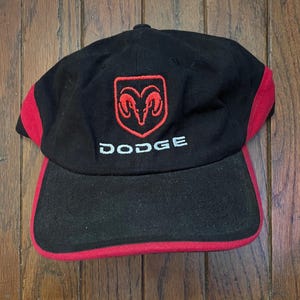 Vintage 90s Dodge Car Truck Automotive Unstructured Strapback Hat Baseball Cap