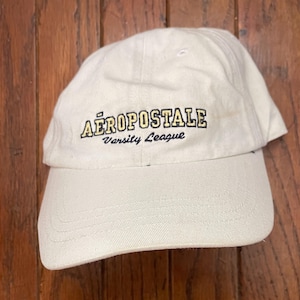 Vintage 90s Minimal Unstructured Aeropostale Varsity League Strapback Hat Baseball Cap