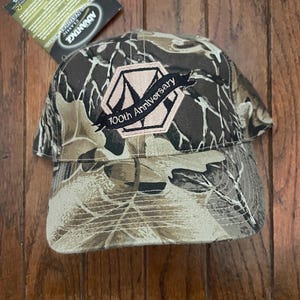 Vintage Deadstock 100th &quot;M&quot; Anniversary Camo Trucker Hat Snapback Hat Baseball Cap