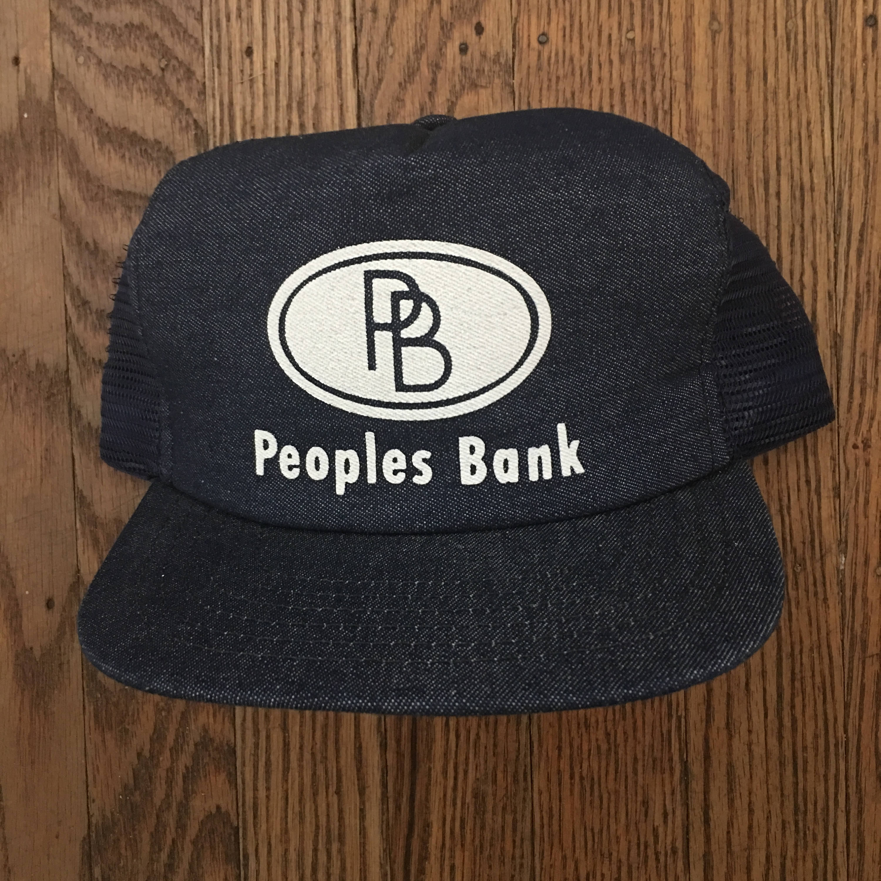 Vintage Peoples Bank Mesh Trucker Hat Snapback Hat Baseball Etsy