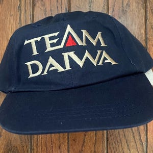Vintage 90s Minimal Unstructured Daiwa Fishing Strapback Hat Baseball Cap