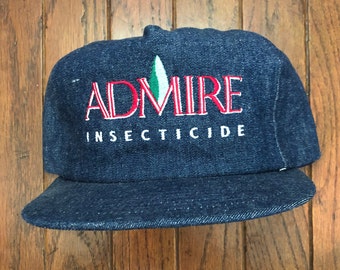 Vintage Deadstock Admire Insecticide Denim Snapback Hat Baseball Cap USA Made