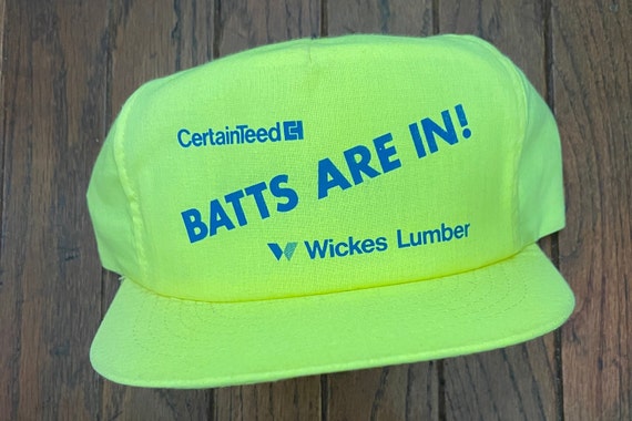 Vintage 80s 90s Neon Wickes Lumber Snapback Hat B… - image 1