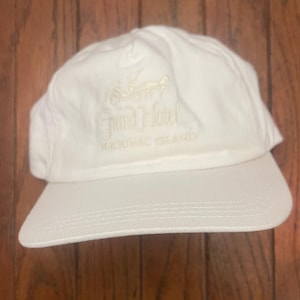 Vintage 90s Minimal Mackinac Island Michigan Dad Hat Strapback Hat Baseball Cap