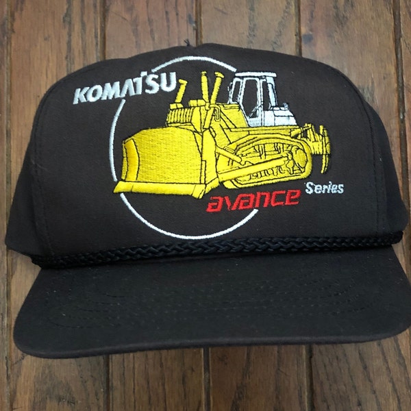 Vintage 80s 90s Komatsu Snapback Hat Baseball Cap