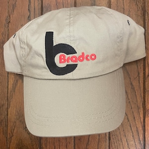 Vintage 90s Minimal Bradco Supply Unstructured Strapback Hat Baseball Cap
