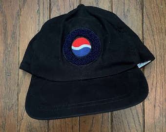 Vintage 90s Minimal Unstructured Pepsi USA Soda Pop Cola Snapback Hat Baseball Cap