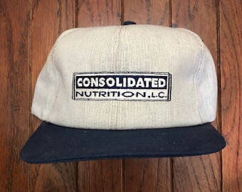 Vintage Consolidated Nutrition Snapback Hat Baseball Cap * Made In USA