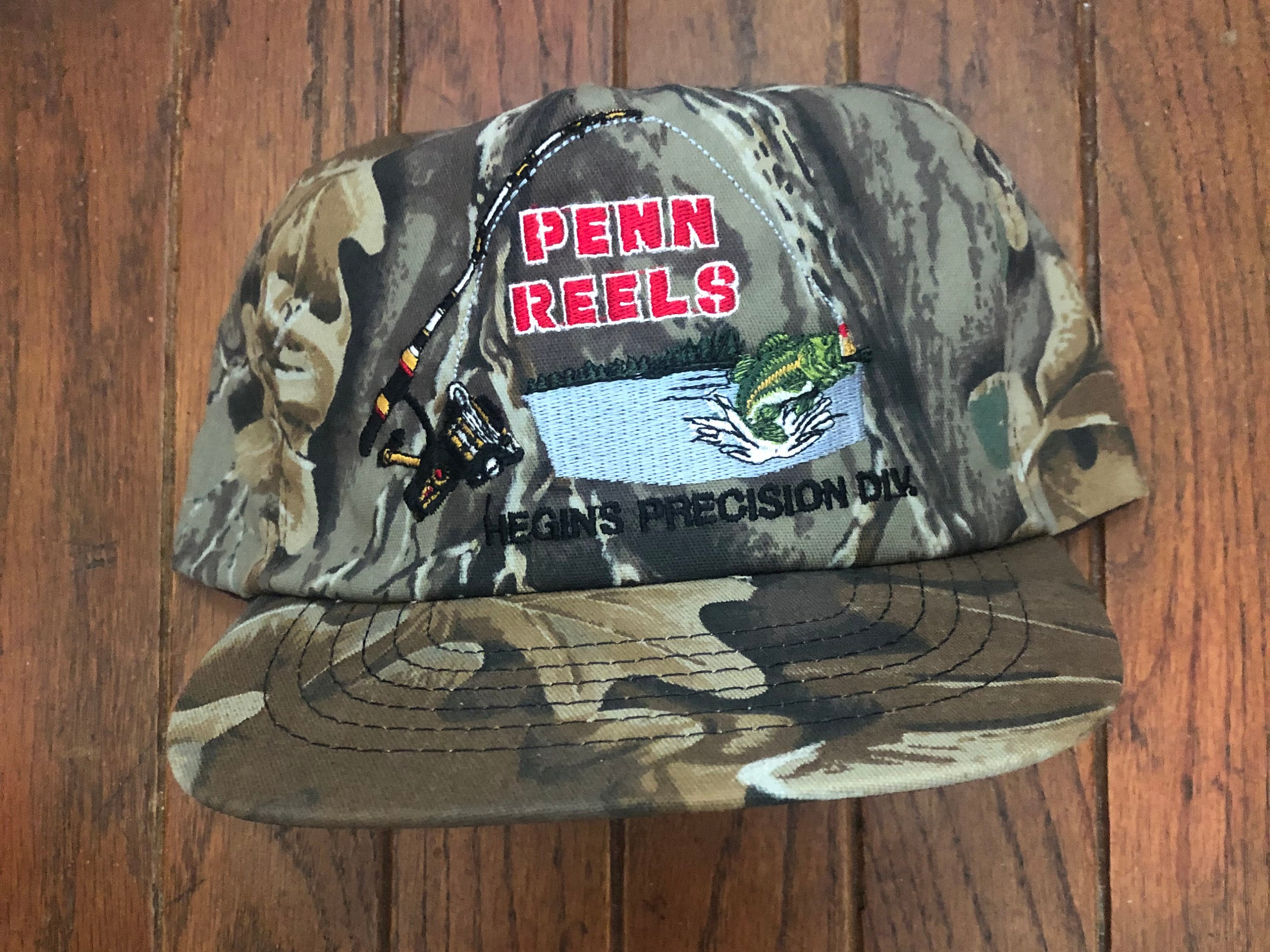 Vintage 80s 90s Penn Reels Fishing Snapback Hat Baseball Cap Made