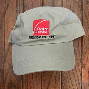 Vintage 90s Minimal Owens Corning Unstructured Dad Hat Strapback Hat Baseball Cap