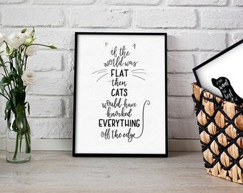 Typographic Cat Print