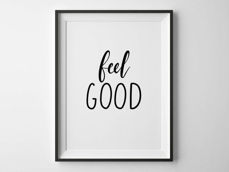 Feel Good Hand-lettered typographic print image 1