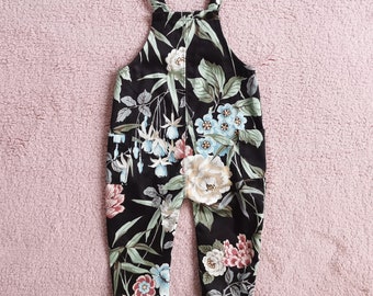 Vintage Ashley Wilde Floral Warm Dungarees. 2-3 and 3-4