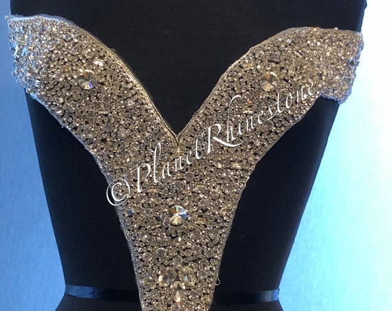Christina Over Shoulder Crystal Beaded Bodice