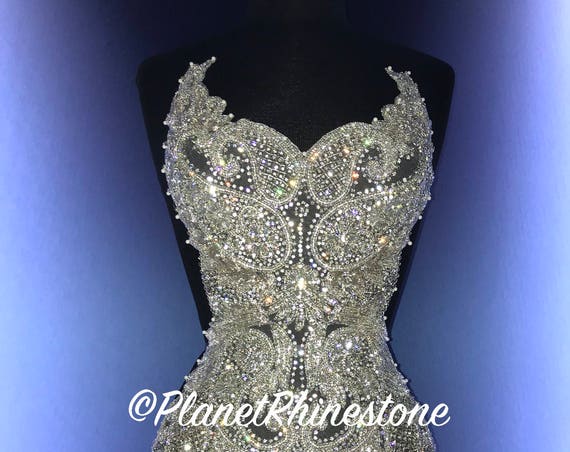 Kelly Crystal Beaded Bodice #F214