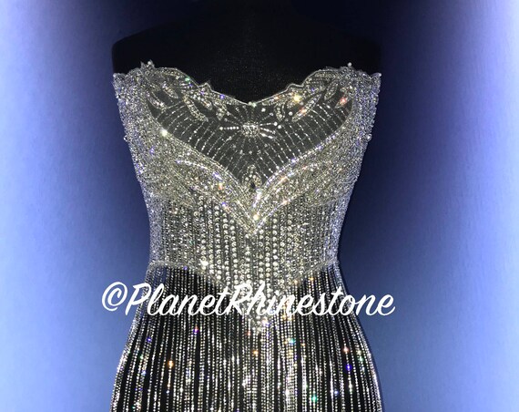 Kylie Crystal Beaded Bodice #F215