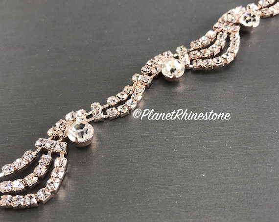 Rose Gold Cinderella Crystal Trim #T-5