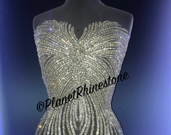 Rhinestone Bodice Beaded Appliqué #F201