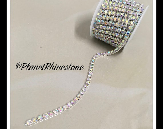 5-yard / Simple Single line SS18 / AB / Rhinestone Trim Chain #S03