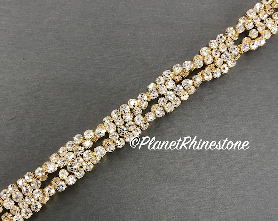 Thin Twisted Rhinestone Trim #T-3