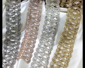 Rhinestone Bridal Sash Trim, Vintage sash (Silver, Nickle, Gold, Rose Gold, Aurora Borealis) 0101