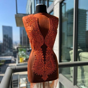 orange and silver combination dress Orange Jersey Silver Sequin Sleeve Mermaid Prom Dress