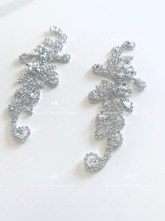 Rhinestone swen on aplIque Pair