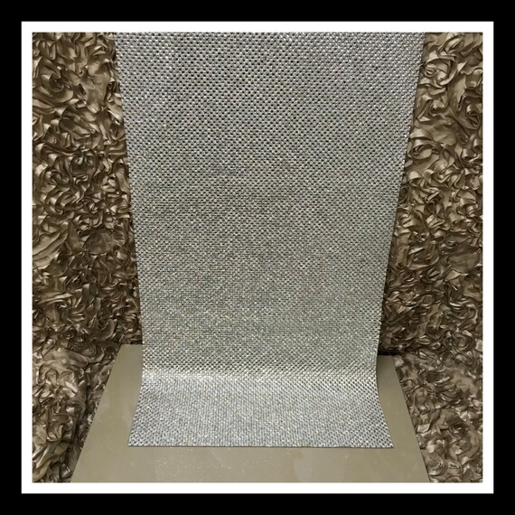 Silver Rhinestone Iron On Panel - Glass Square Rhinestone Sheets #S003