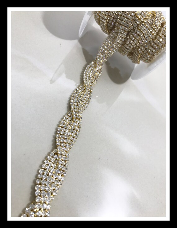 1 yard Twisted Rhinestone Trim #T-1