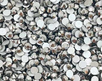Hematite Silver Glass Rhinestones | Wholesale Bags | Bulk Bags | High Quality Glass Rhinestones | SS5 SS8 SS10 SS12 SS16 SS20 SS30