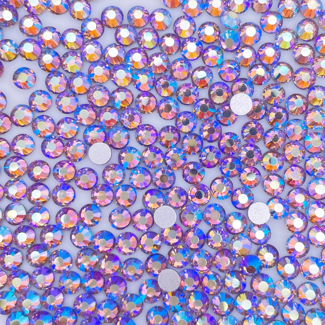 Ab Rhinestones Light Amethyst AB Glass Rhinestones | Flat Back Rhinestones | Glass ...
