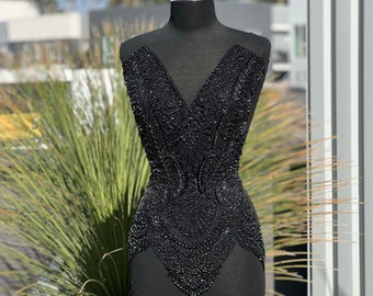 what is a paper dress Angelica Crystal Beaded Bodice | Rhinestone Panel | Rhinestone Fabric | Silver, Black