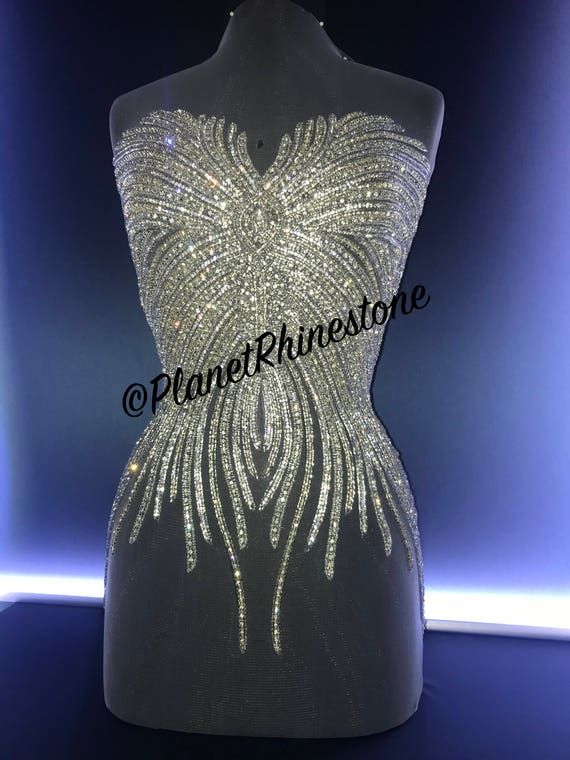 Rhinestone Bodice Beaded Appliqué #F201