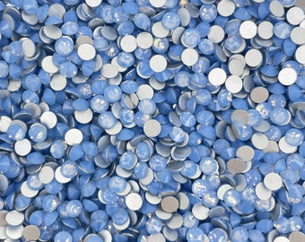 Blue Opal Glass Flatback Rhinestones 1440Pcs SS6 SS10 SS12 SS16 SS20 SS30