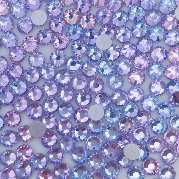 Pink Violet Glass Rhinestones | Flat Back Rhinestones | Glass Crystals | Non Hotfix |  SS6 SS10 SS12 SS16 SS20 SS30