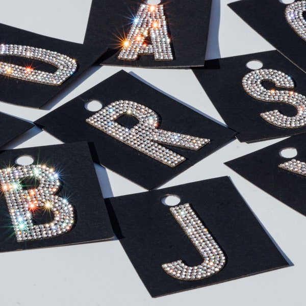 2" Iron On Rhinestone Letters | Crystal Alphabet Patches